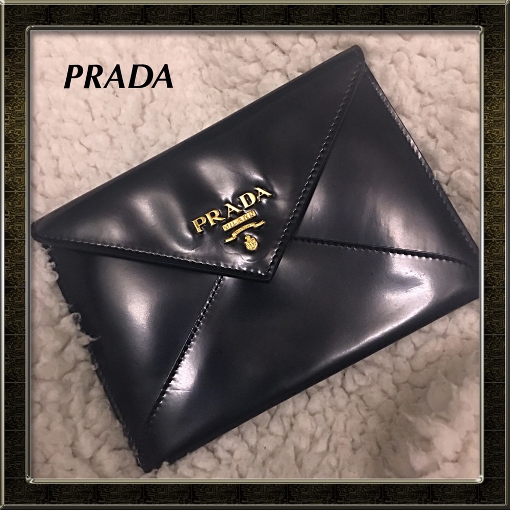 Authentic Prada Patent Leather Envelope Wallet